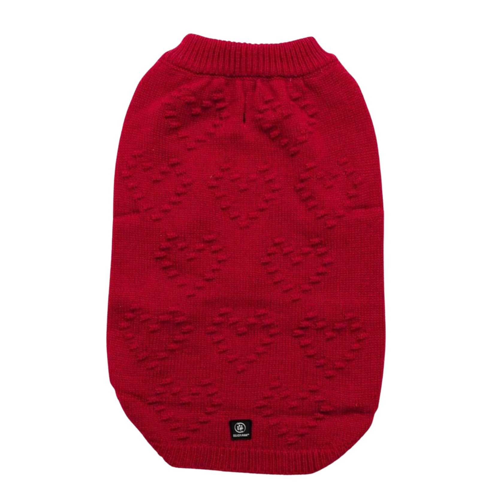 Silver Paw pom pom heart sweater red