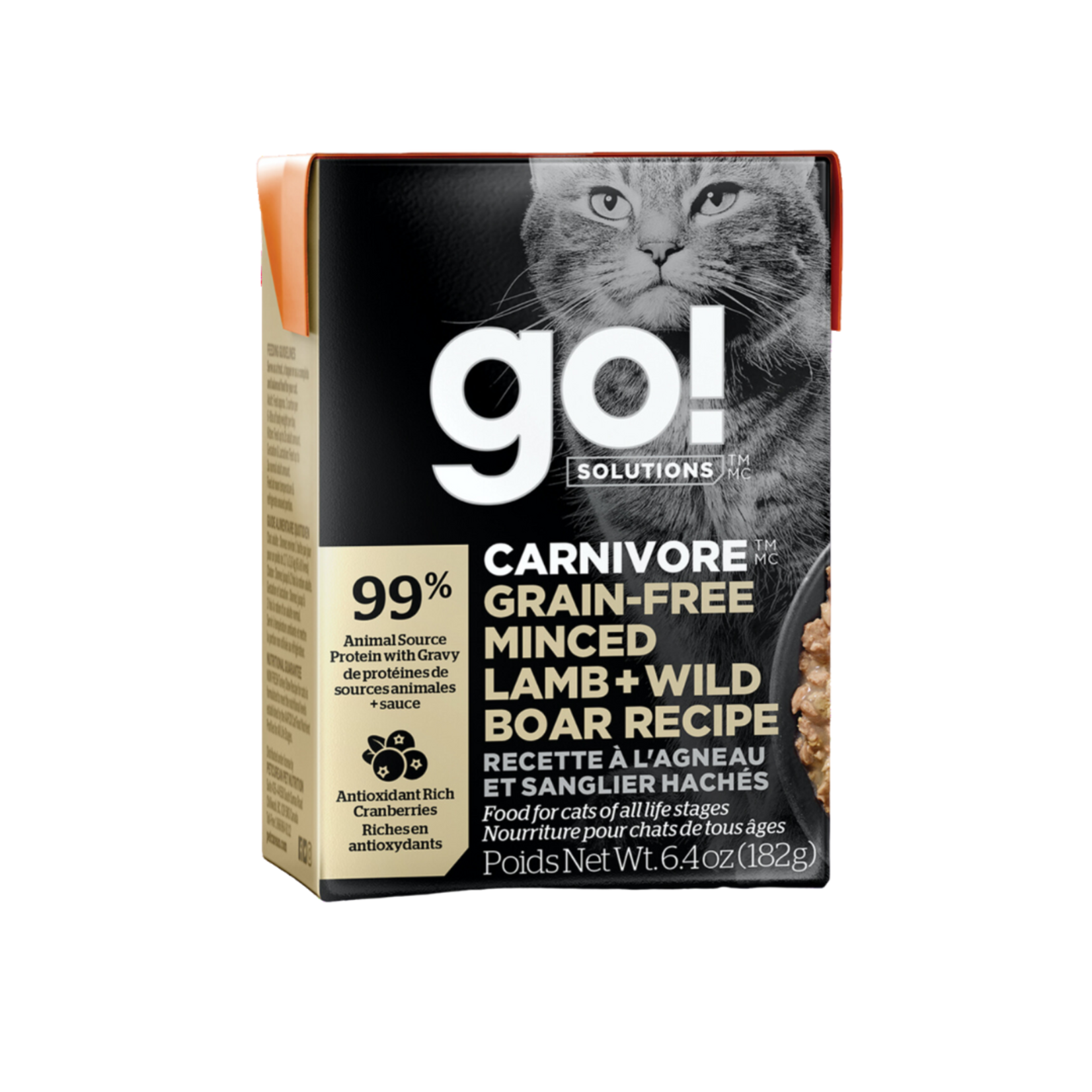 Go! Go! Cat Can carnivore grain free minced lamb + wild boar recipe