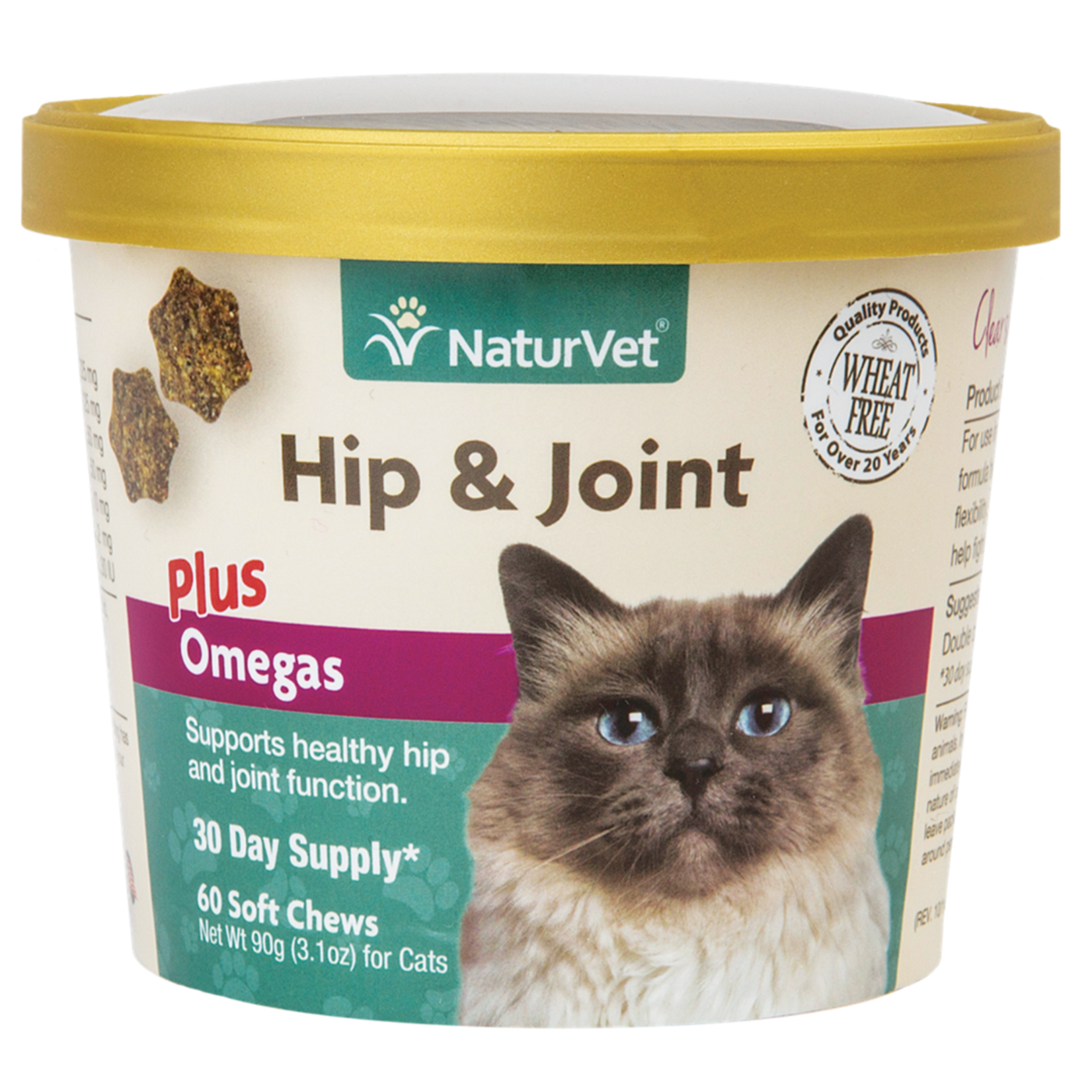 Naturvet Soft Chew Hip + Joint plus  Omegas 60CT For Cats