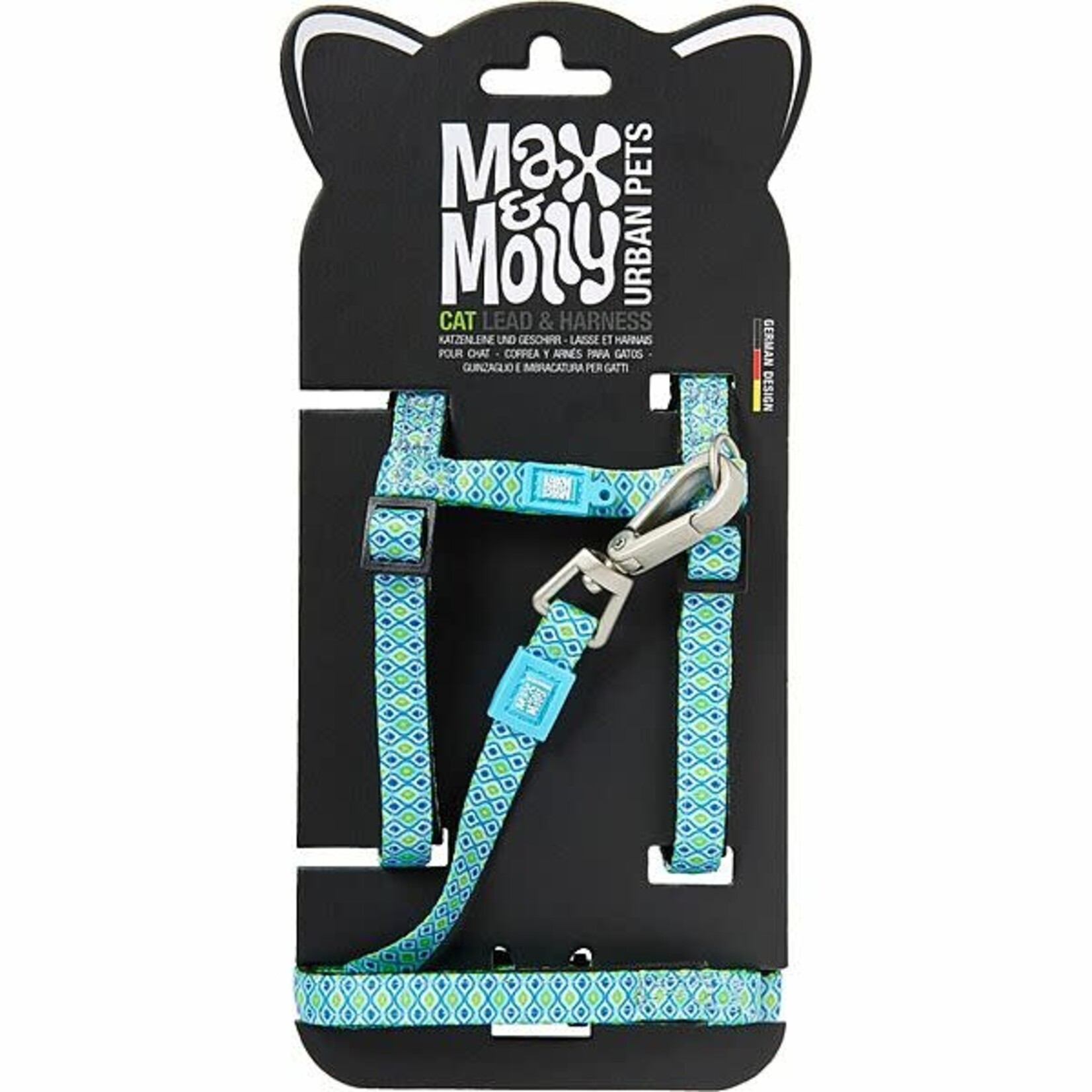 Max & Molly Max & Molly Cat Harness & Leash Retro Blue