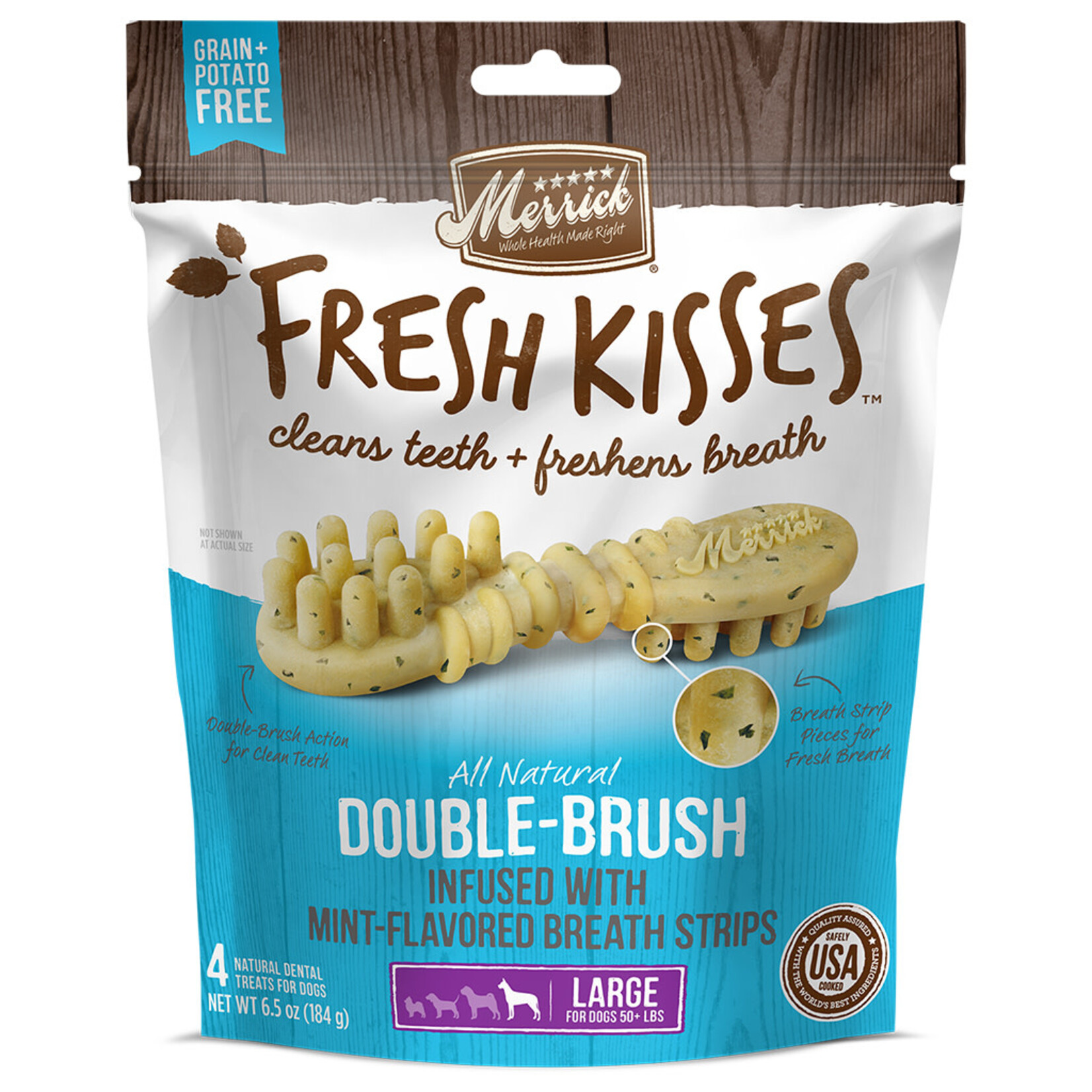 Merrick Fresh Kisses Mint L  (4chews)