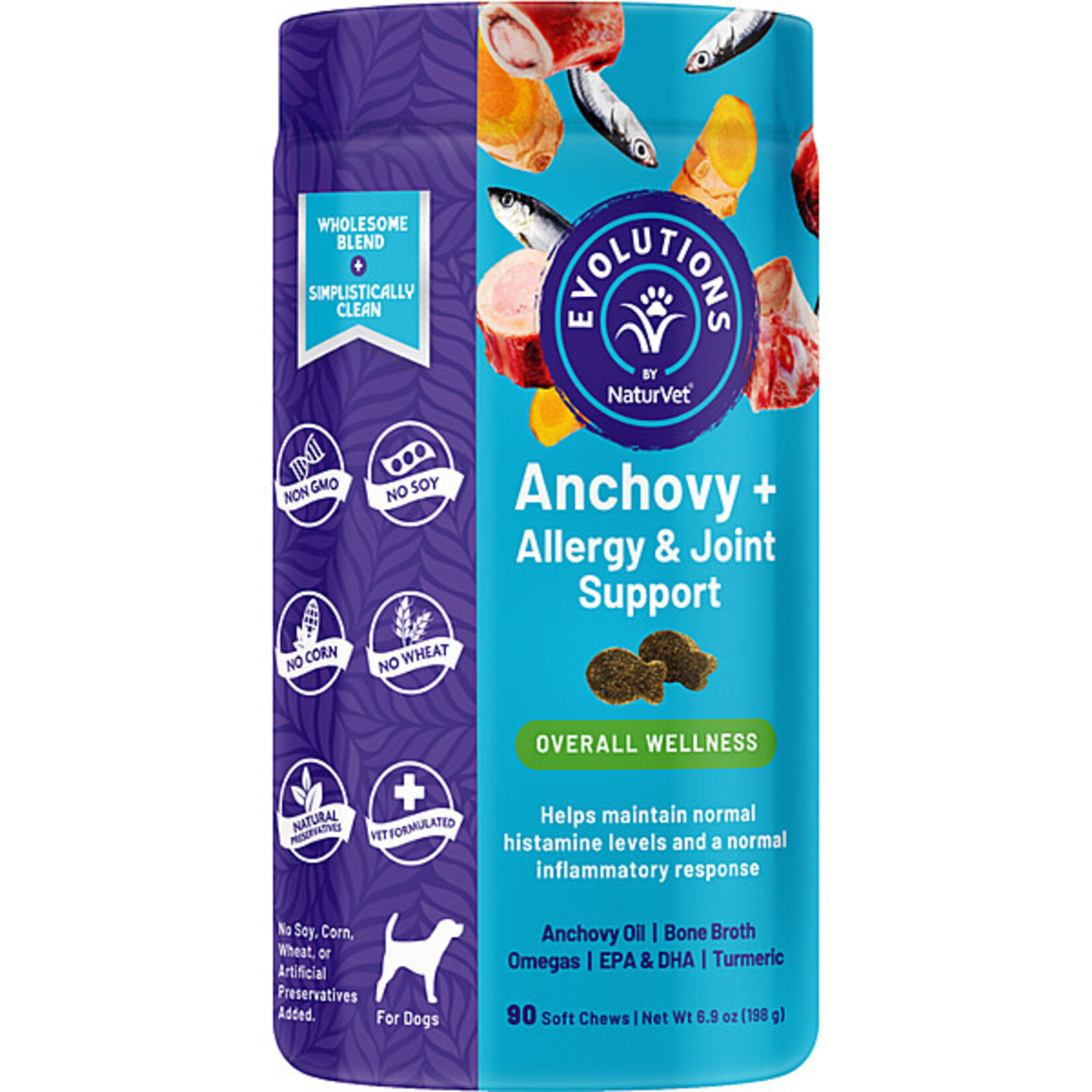 NaturVet Anchovy + Allergy & Joint Support 90 soft chews