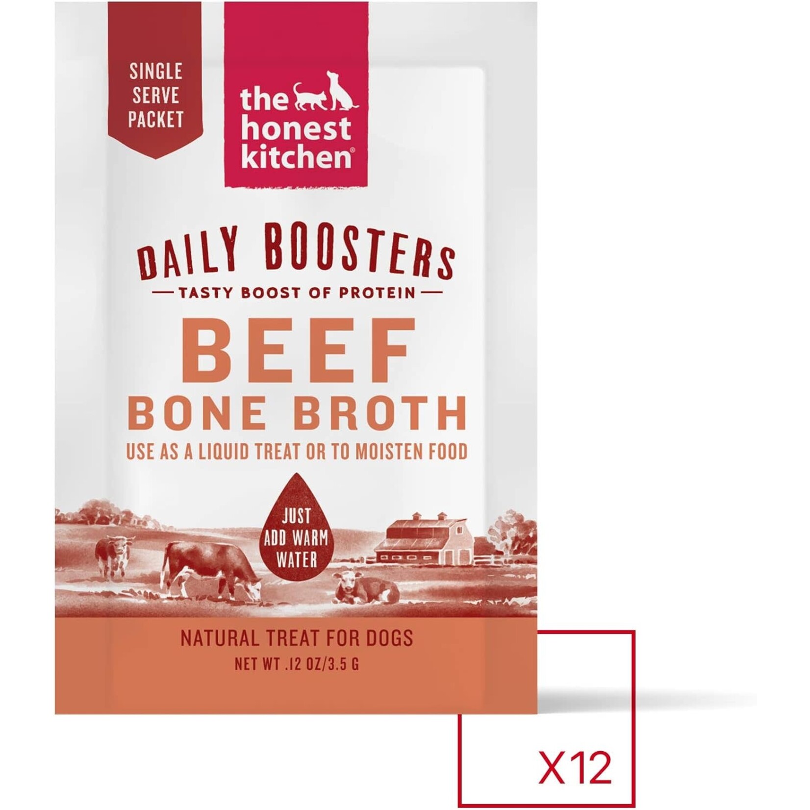 Honest Kitchen HK Daily Boosters Beef Bone Broth Box 12/3.5g