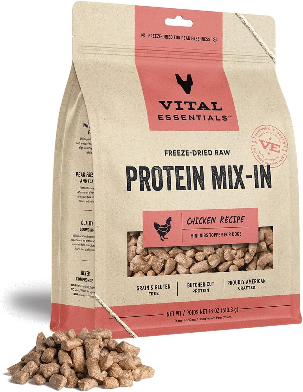 Vital Essentials Freeze-Dried Raw Protein Mix-In Chicken Recipe Ground Topper for Dogs main image 1