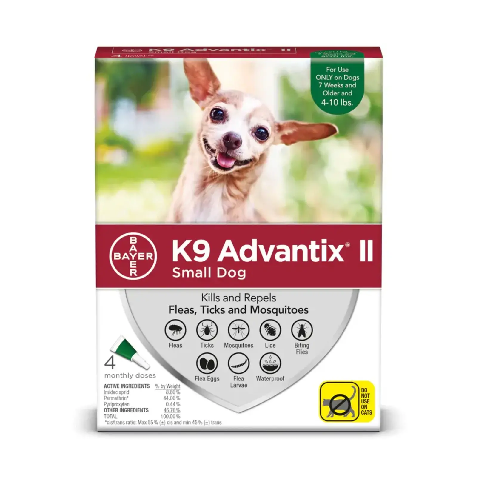 K9 Advantix II Dogs Complete protection Tick and Flea for Small dogs under 4.5kg (4 dosage)