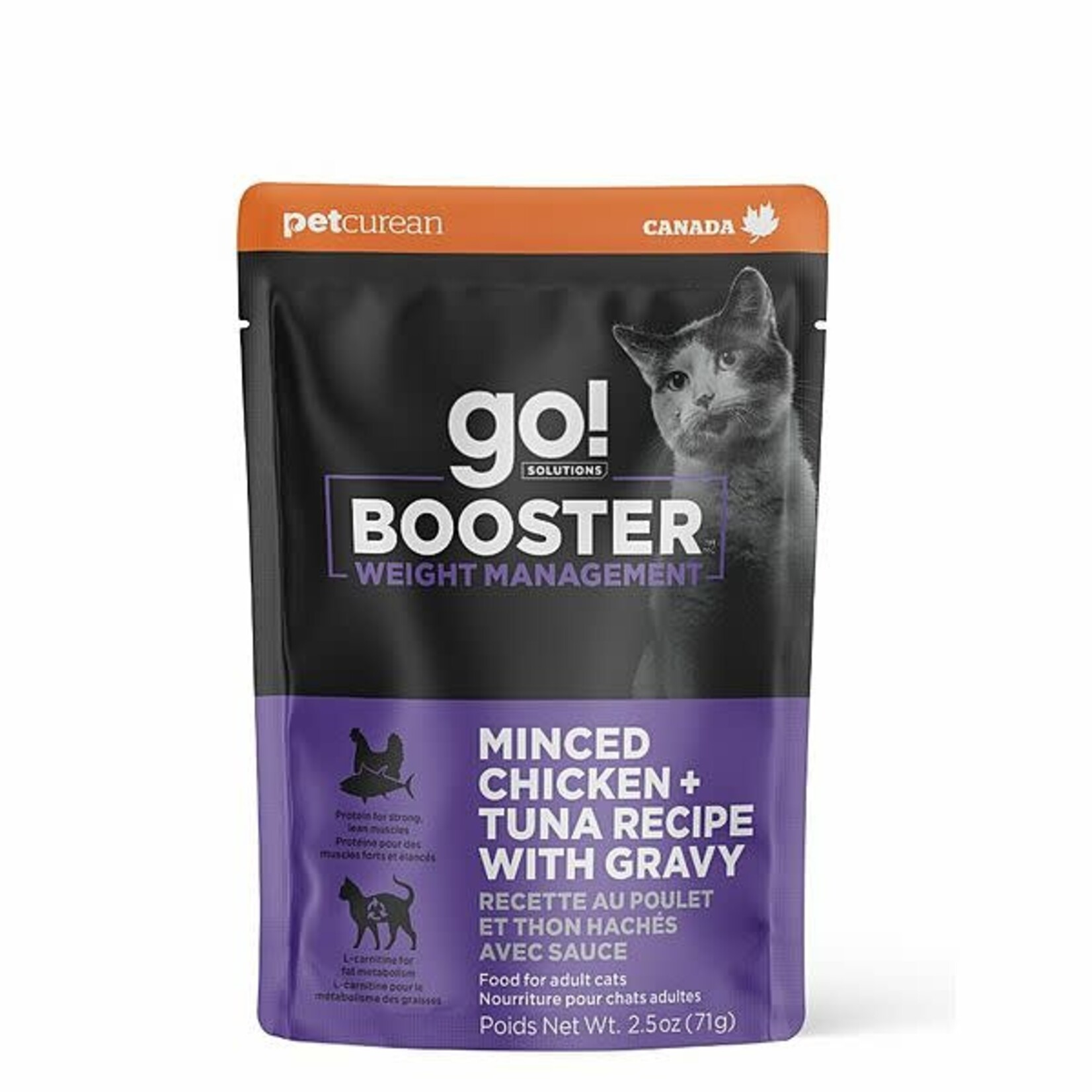go! solutions Go! Cat Booster Weight Management Minced Chicken + Tuna W Gravy  2.5oz
