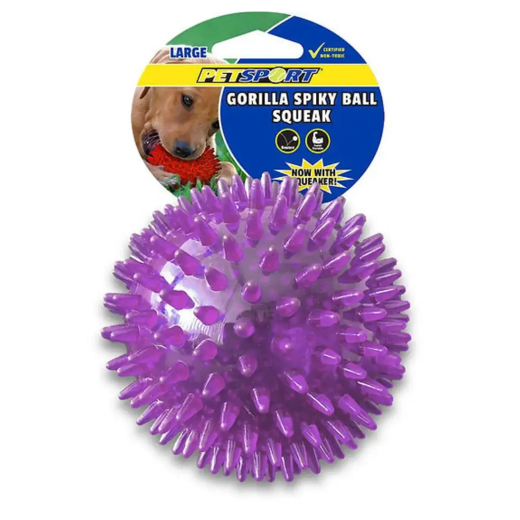 pet sport Pet sport Gorilla Spiky Ball Squeak  M Purple