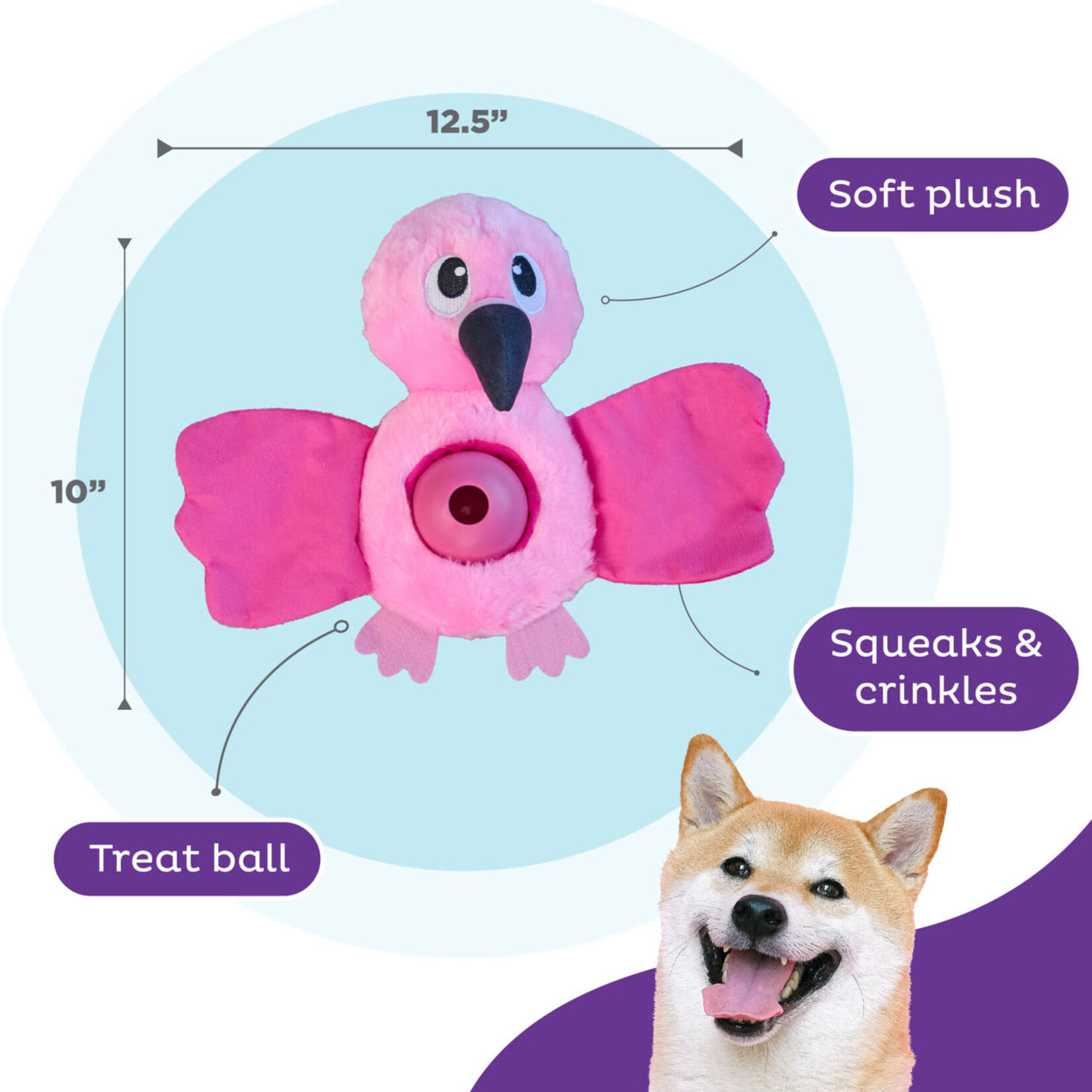 Outward Hound Hide-Ablez Flamingo Puzzle Treat Ball