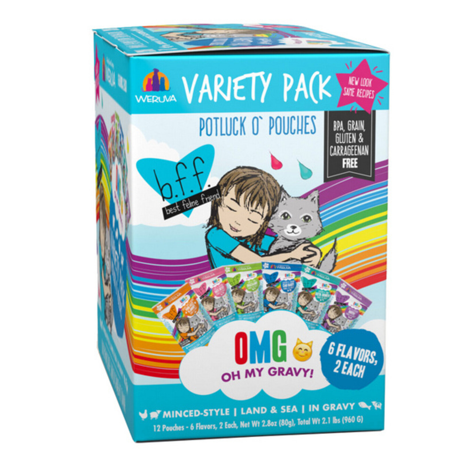 Weruva Weruva OMG Potluck for cats 12 x 2.8 oz pouches Variety pack