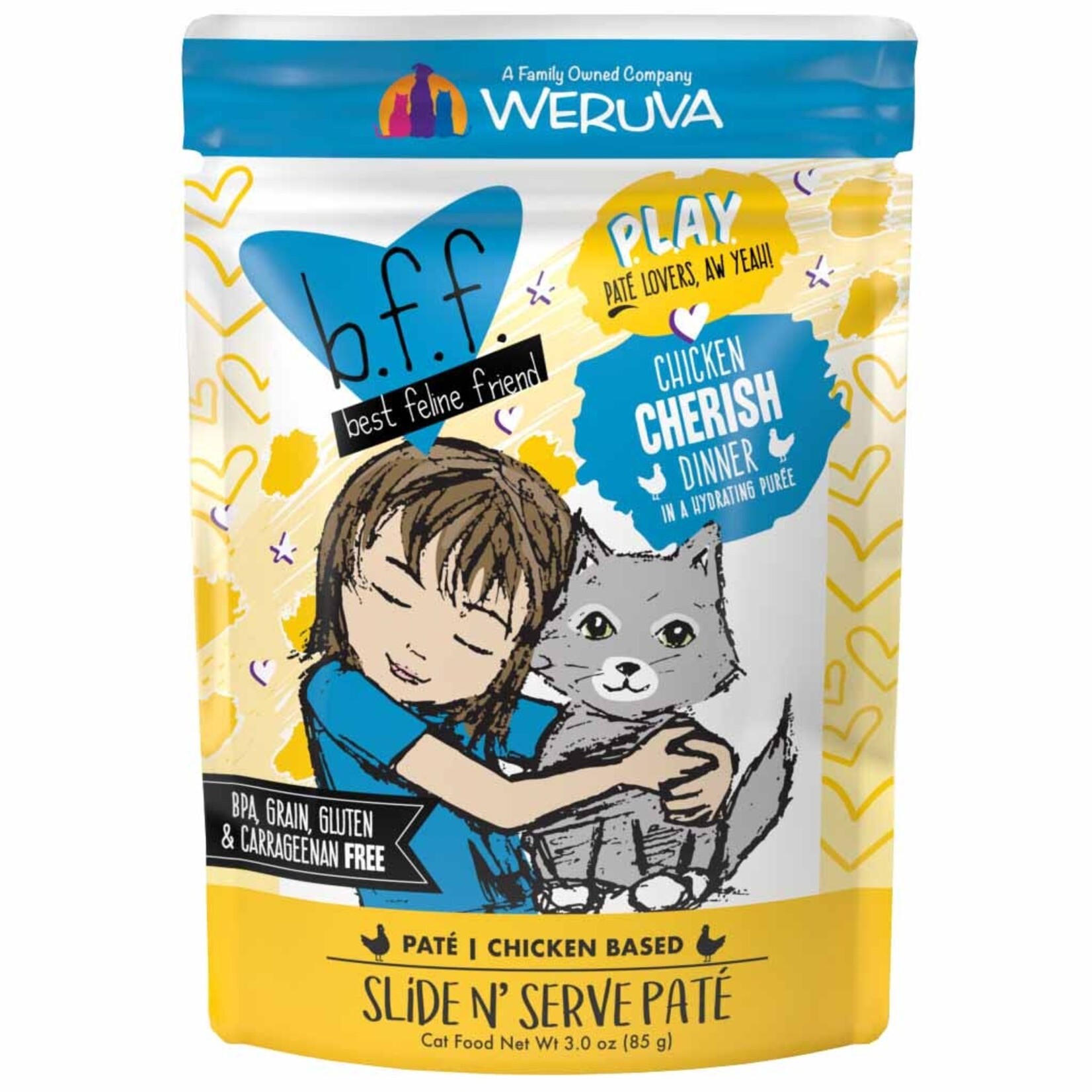 Weruva Weruva b.f.f Play Pate chicken cherish dinner for cats 12 x 3 oz pouches
