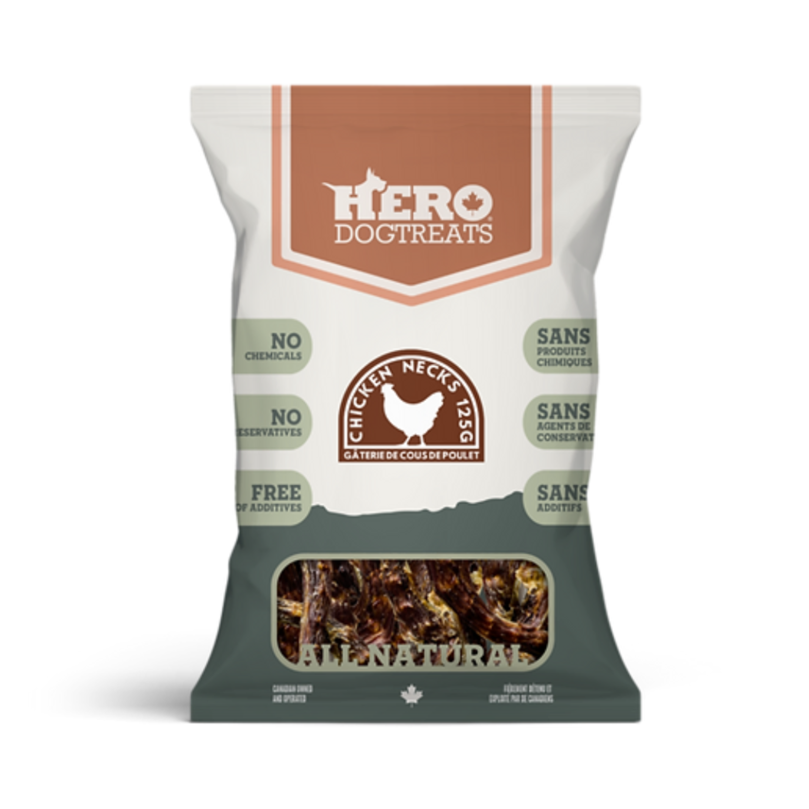 Hero Natural dog Treat Chicken Necks 125g