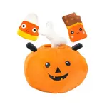 Patchwork Pet Trick or Treat Pumpkin with Candy puzzle toy Halloween