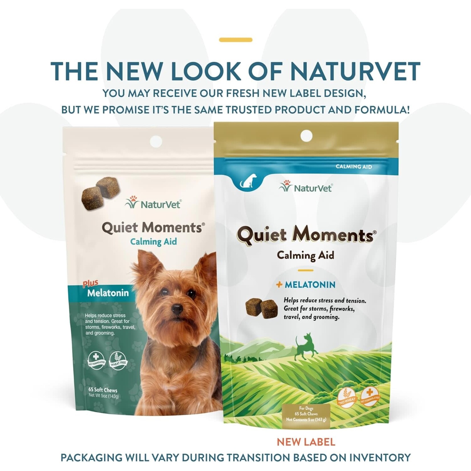 Naturvet Soft Chew Quit Moments+Melatonin Calming Aid 65 Dog