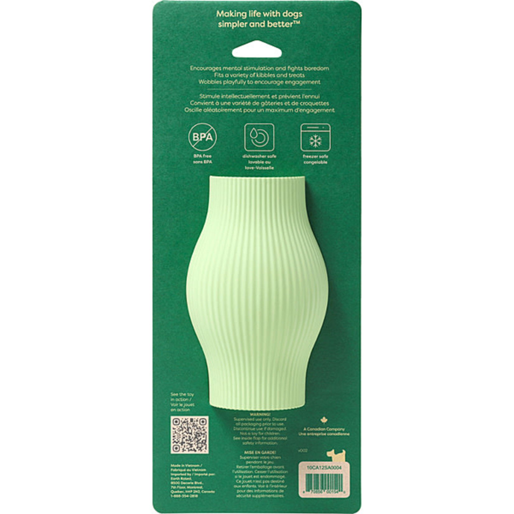 Earth rated Natural rubber Treat Toy Large