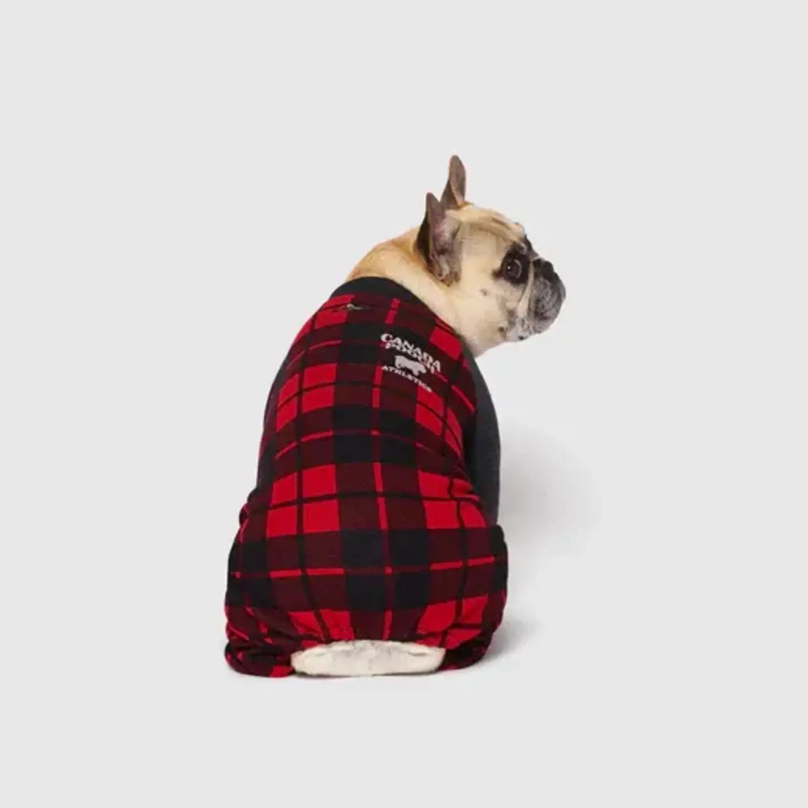 Canada Pooch Canada Pooch Frosty Fleece Onesie Red Plaid