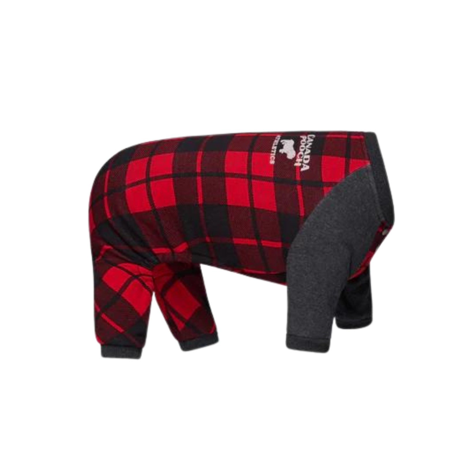 Canada Pooch Canada Pooch Frosty Fleece Onesie Red Plaid