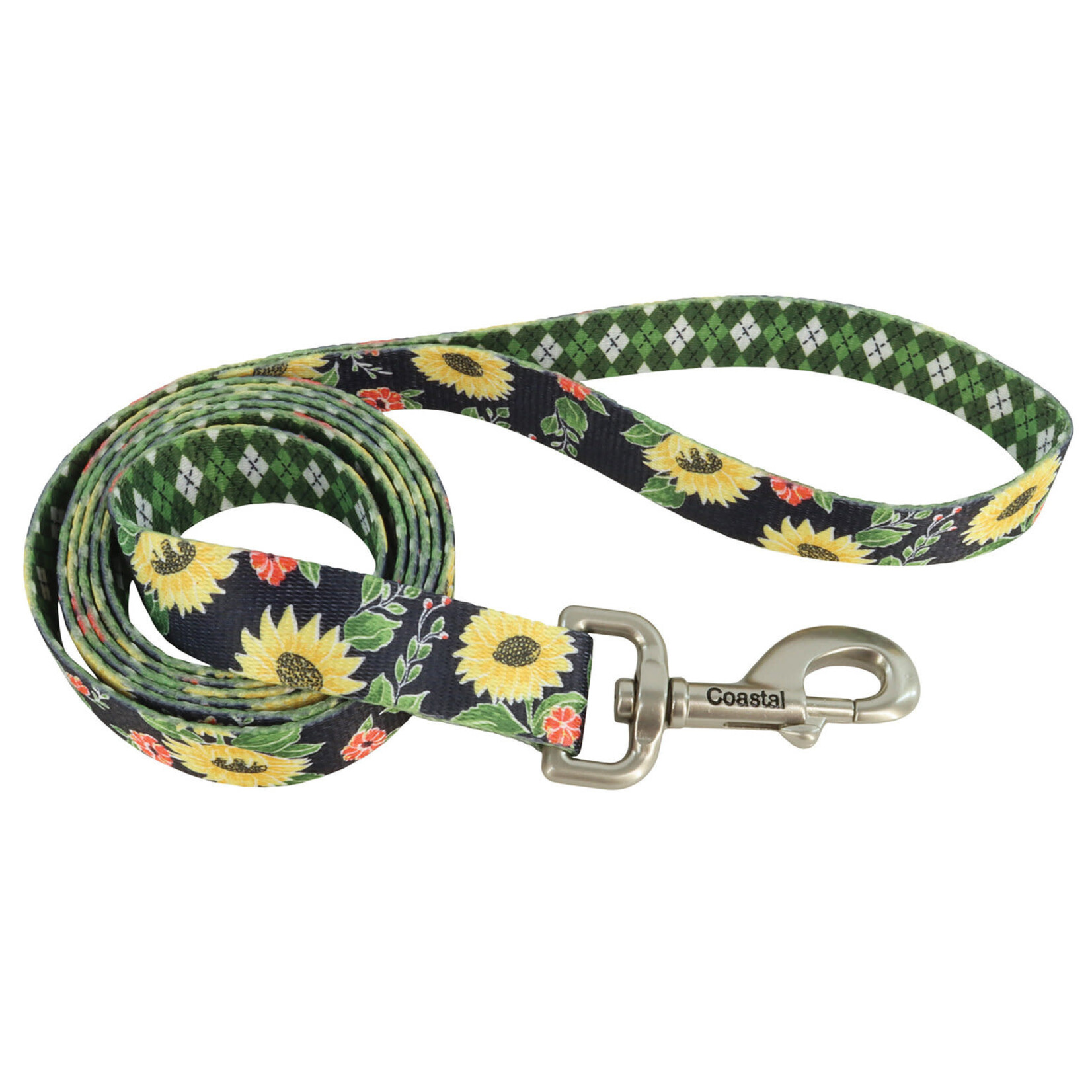 Coastal Sublime Reversible Dog Leash sunflowers 1.8m (6fit)
