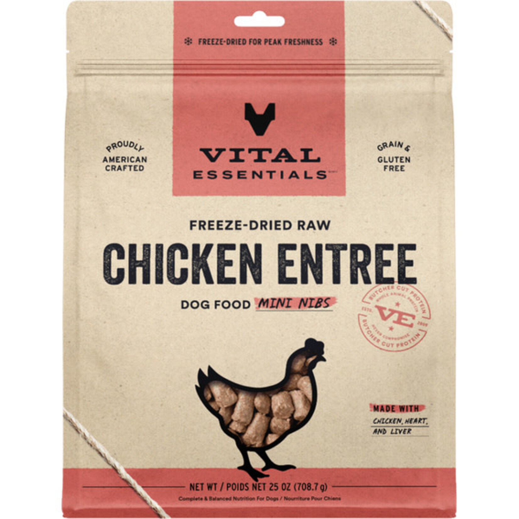 Vital Essential Vital Essentials Freeze Dried Chicken Entree Mini Nibs  25OZ