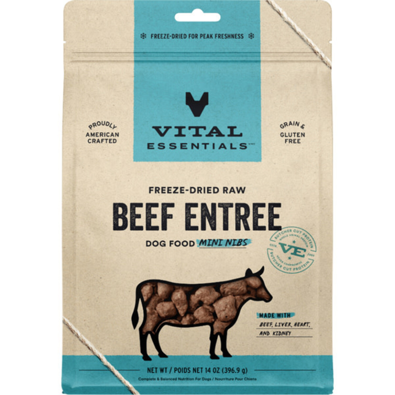 Vital Essential Vital Essentials Freeze Dried Raw Beef Entree Mini Nibs  14OZ