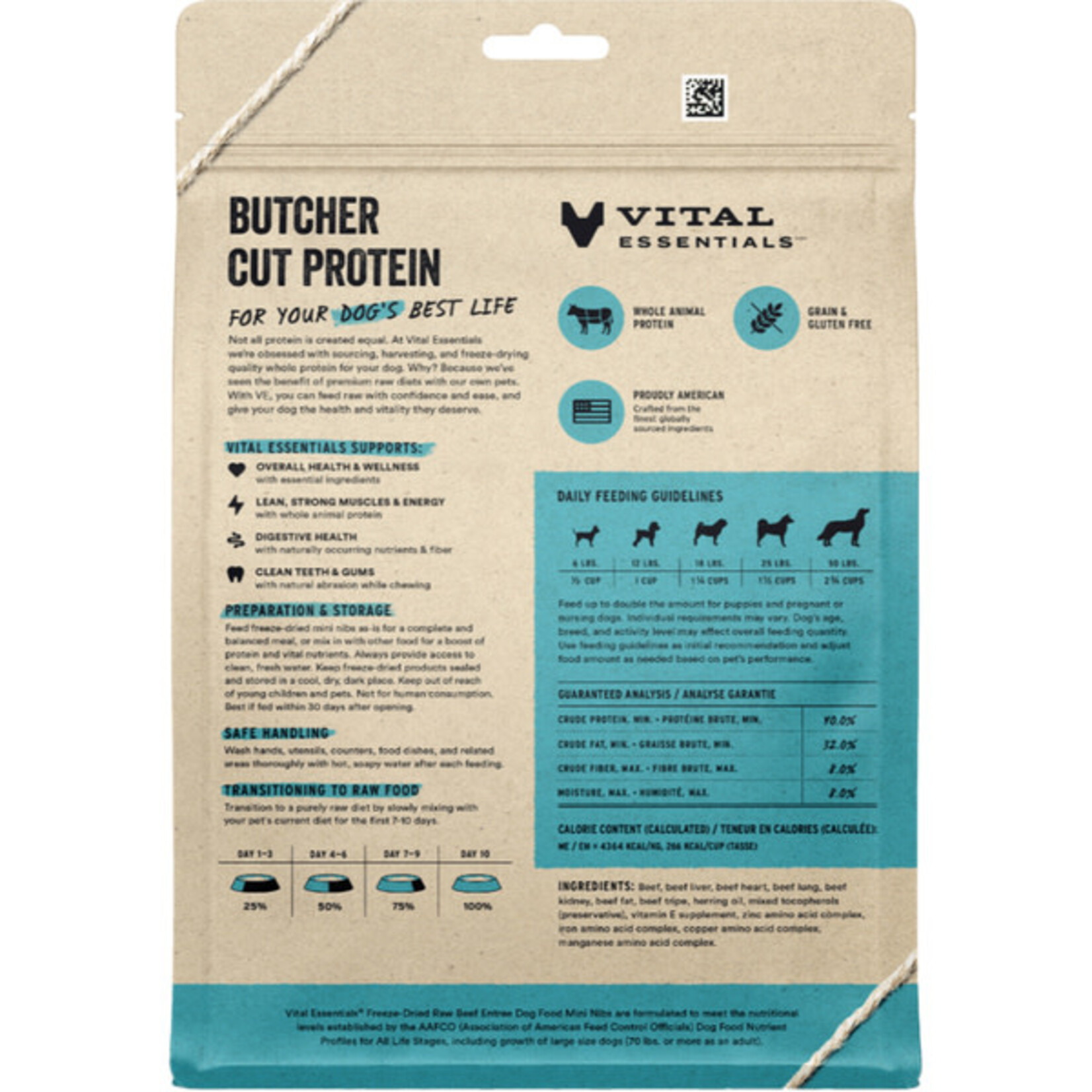 Vital Essential Vital Essentials Freeze Dried Raw Beef Entree Mini Nibs  14OZ
