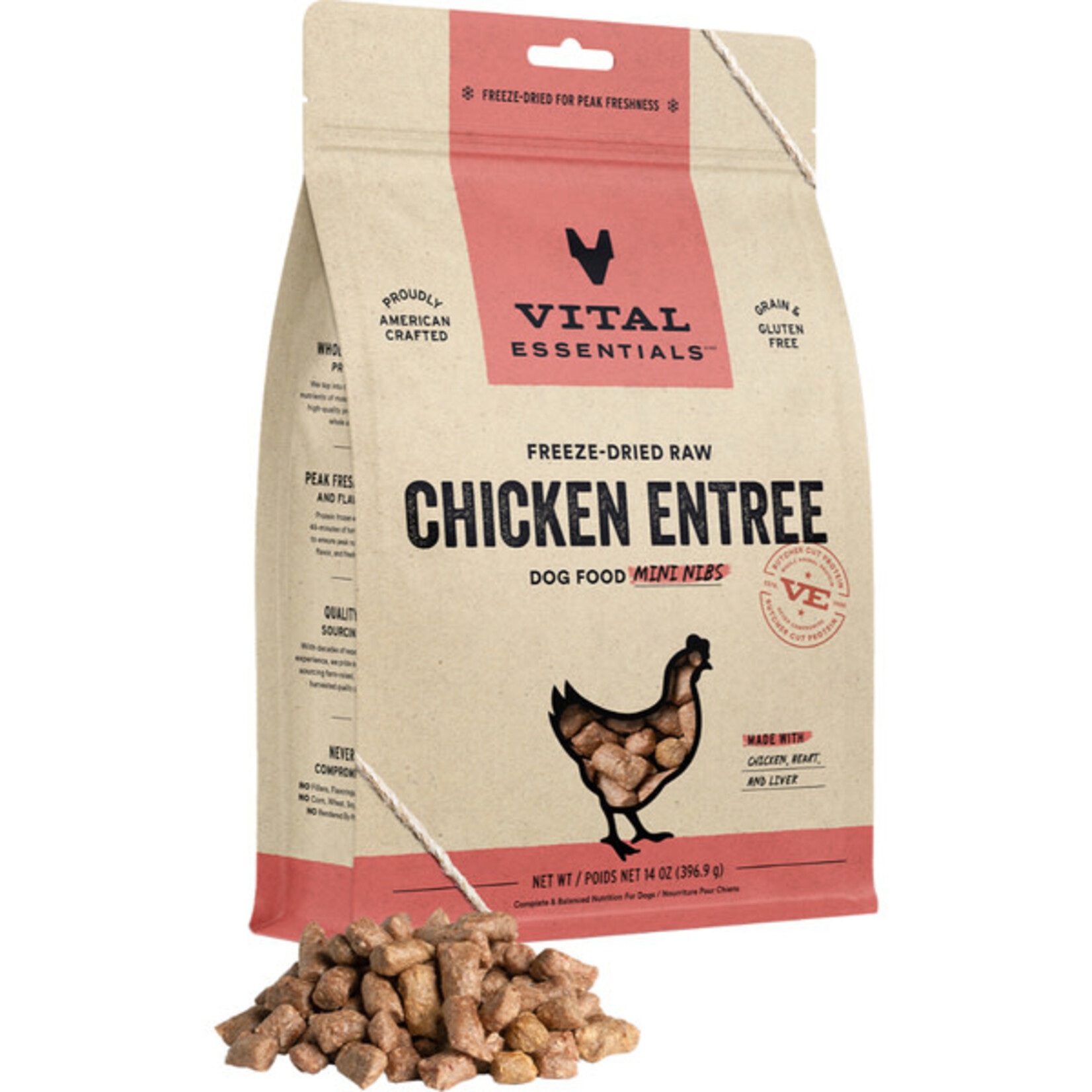 Vital Essential Vital Essentials Freeze Dried Raw Chicken Entree Mini Nibs  14OZ