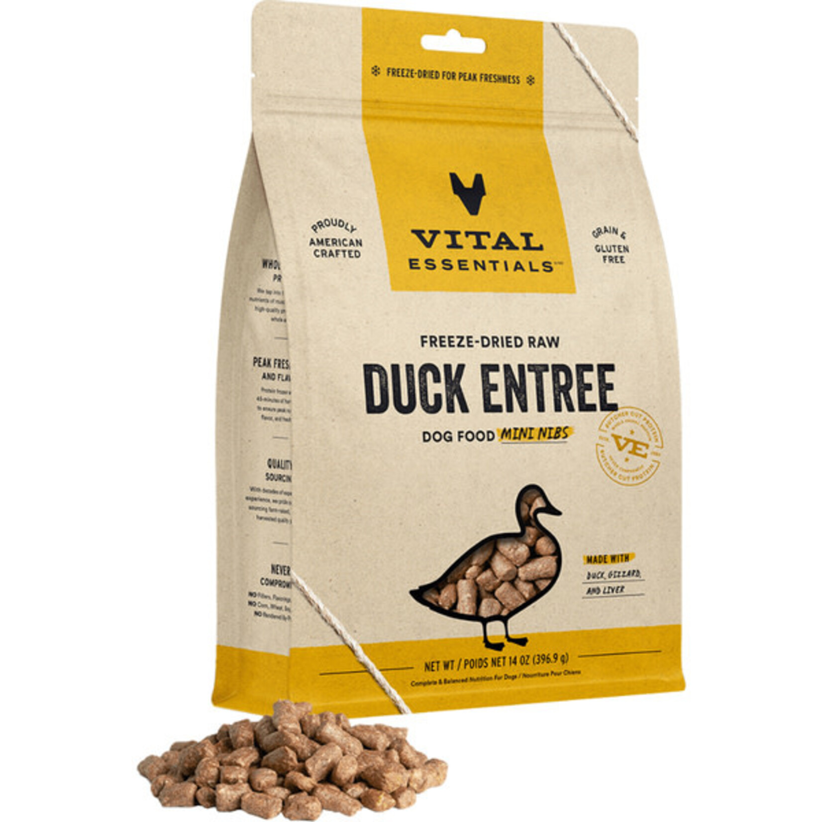 Vital Essential Vital Essentials Freeze Dried Raw Duck Entree Mini Nibs  14OZ