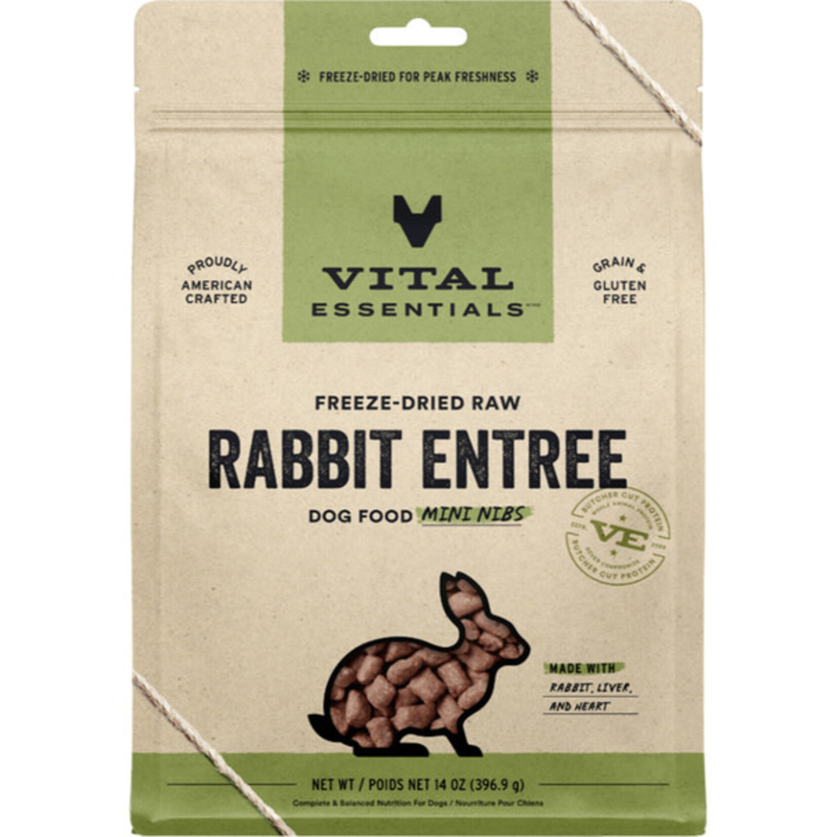 Vital Essential Vital Essentials Freeze Dried Raw Rabbit Entree Mini Nibs  14OZ