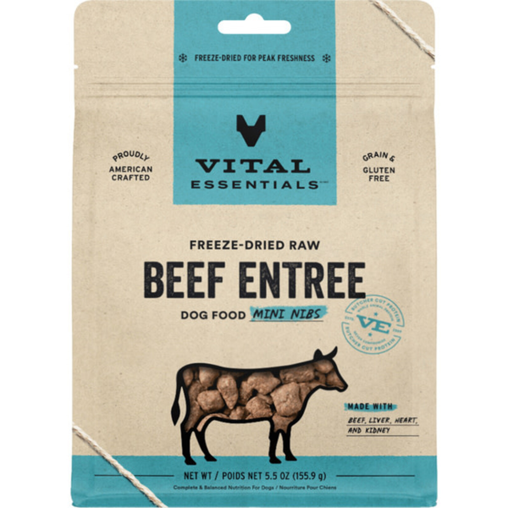 Vital Essential Vital Essentials Freeze Dried Raw Beef Entree Mini Nibs  5.5OZ