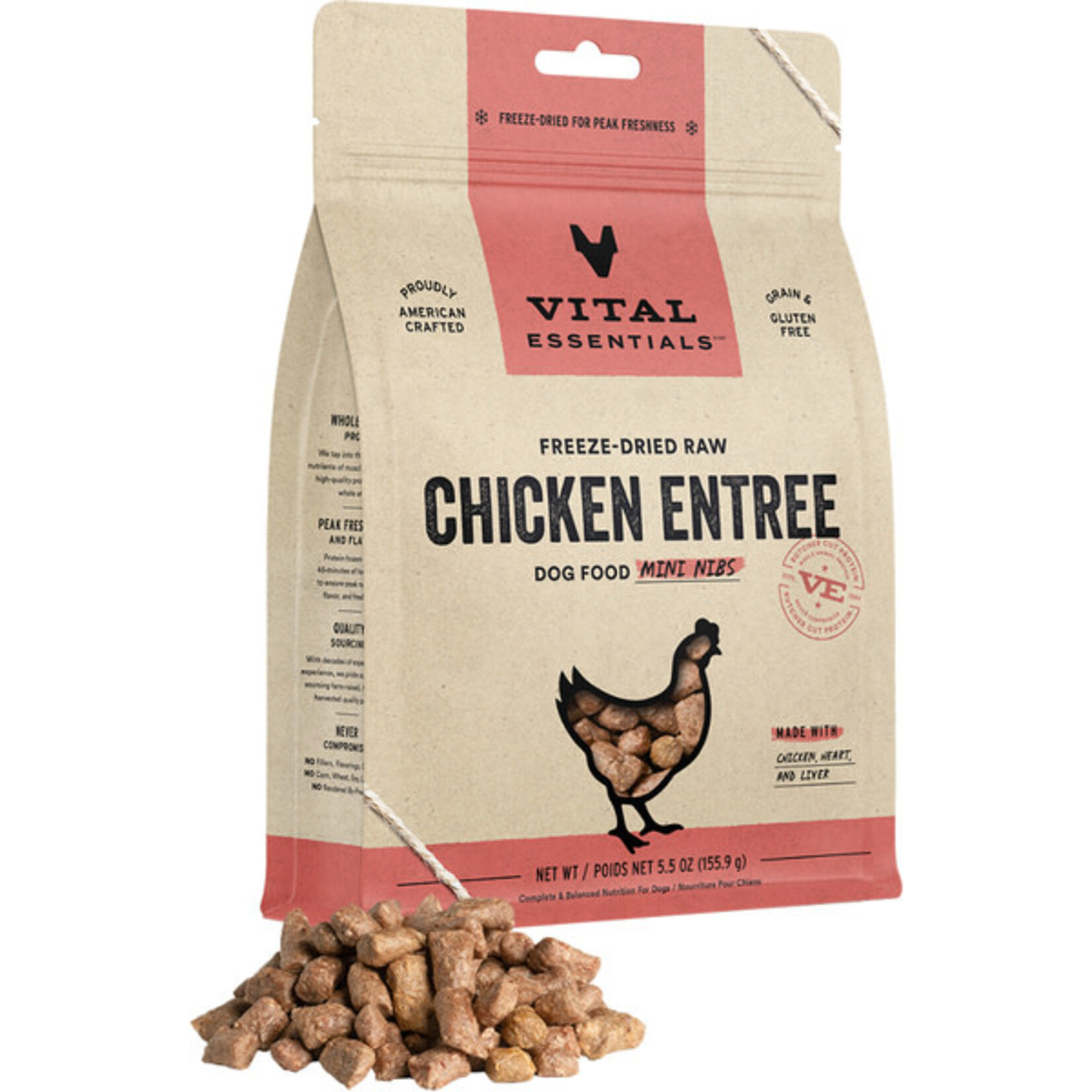 Vital Essential Vital Essentials Freeze Dried Raw Chicken Entree Mini Nibs  5.5OZ