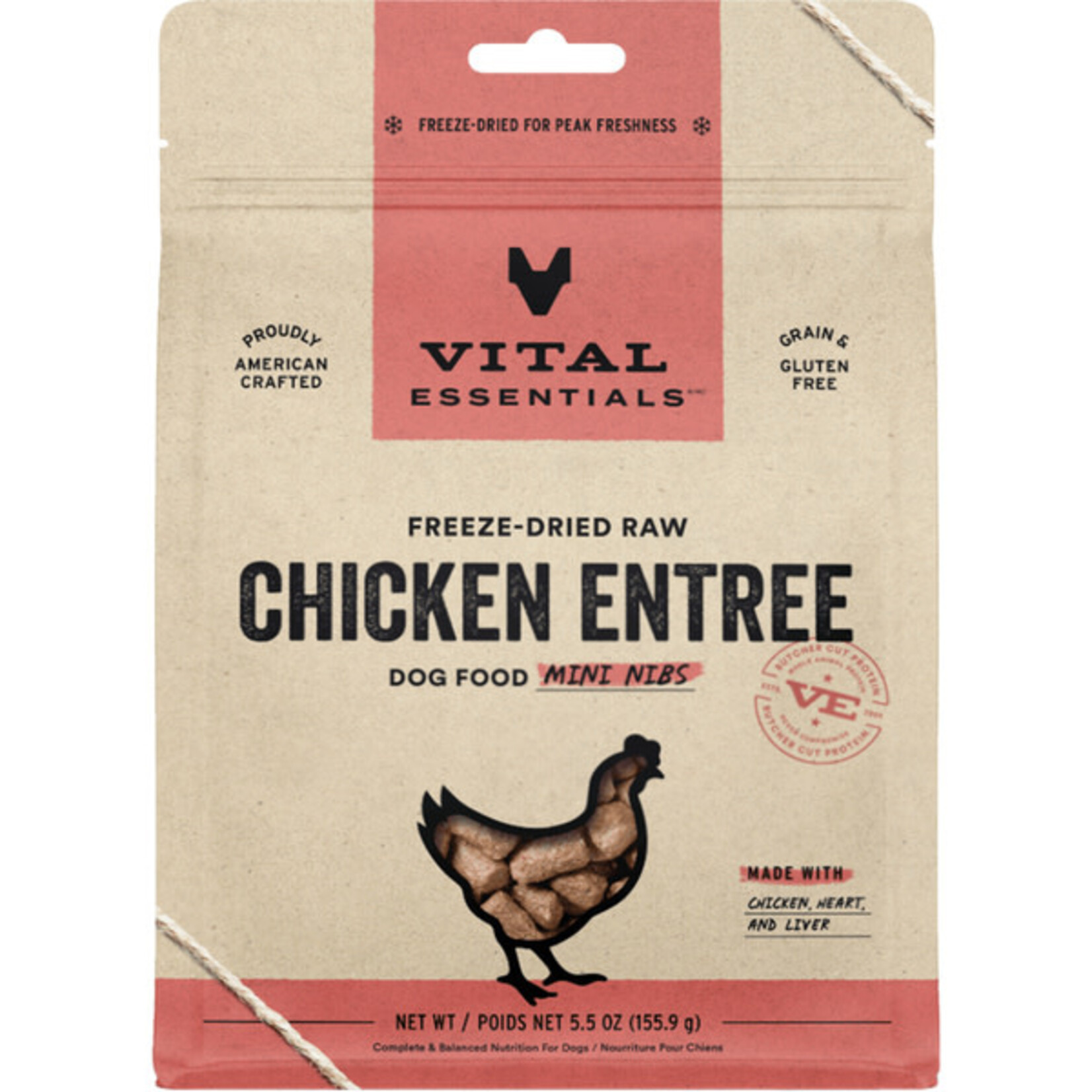 Vital Essential Vital Essentials Freeze Dried Raw Chicken Entree Mini Nibs  5.5OZ