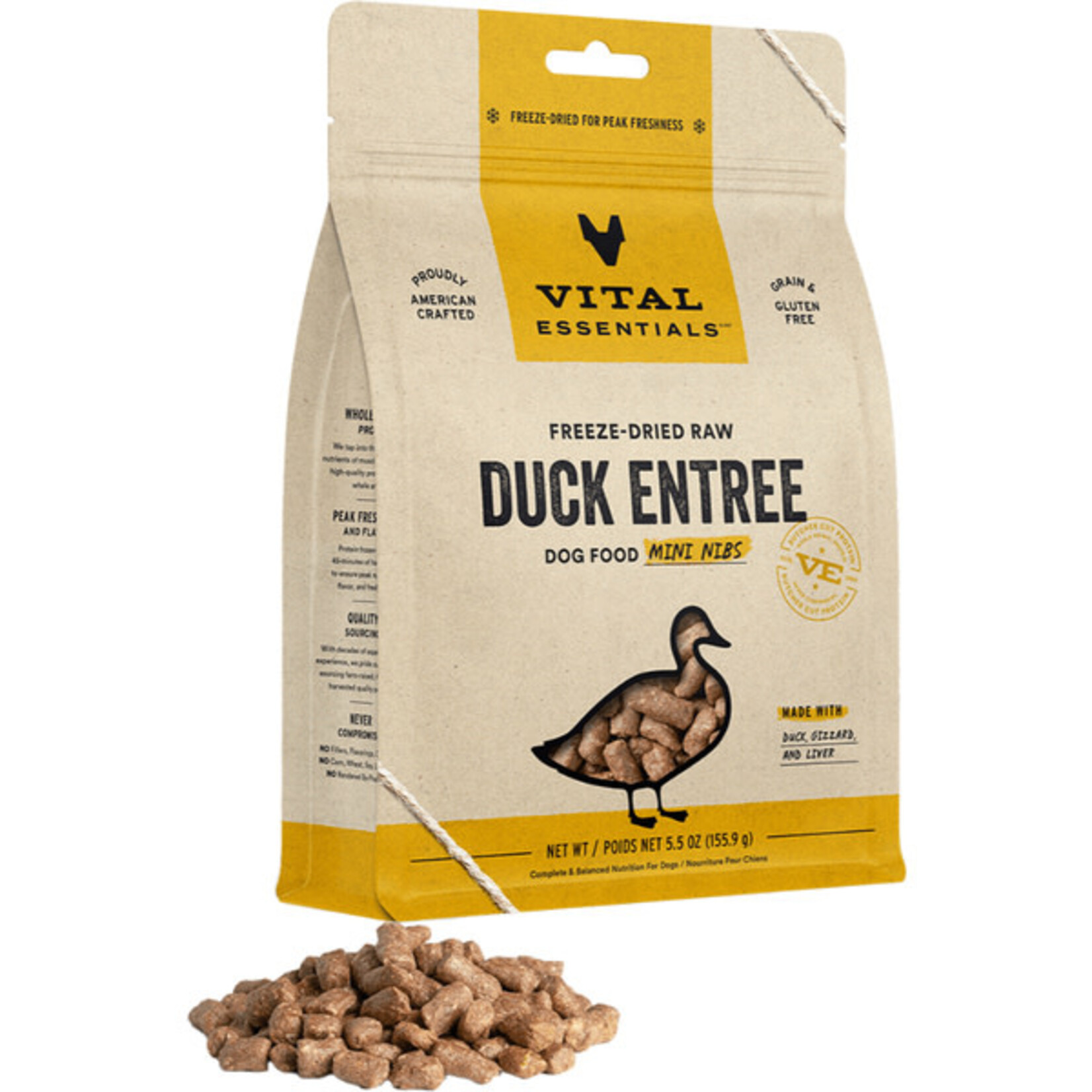 Vital Essential Vital Essentials Freeze Dried Raw Duck Entree Mini Nibs  5.5OZ