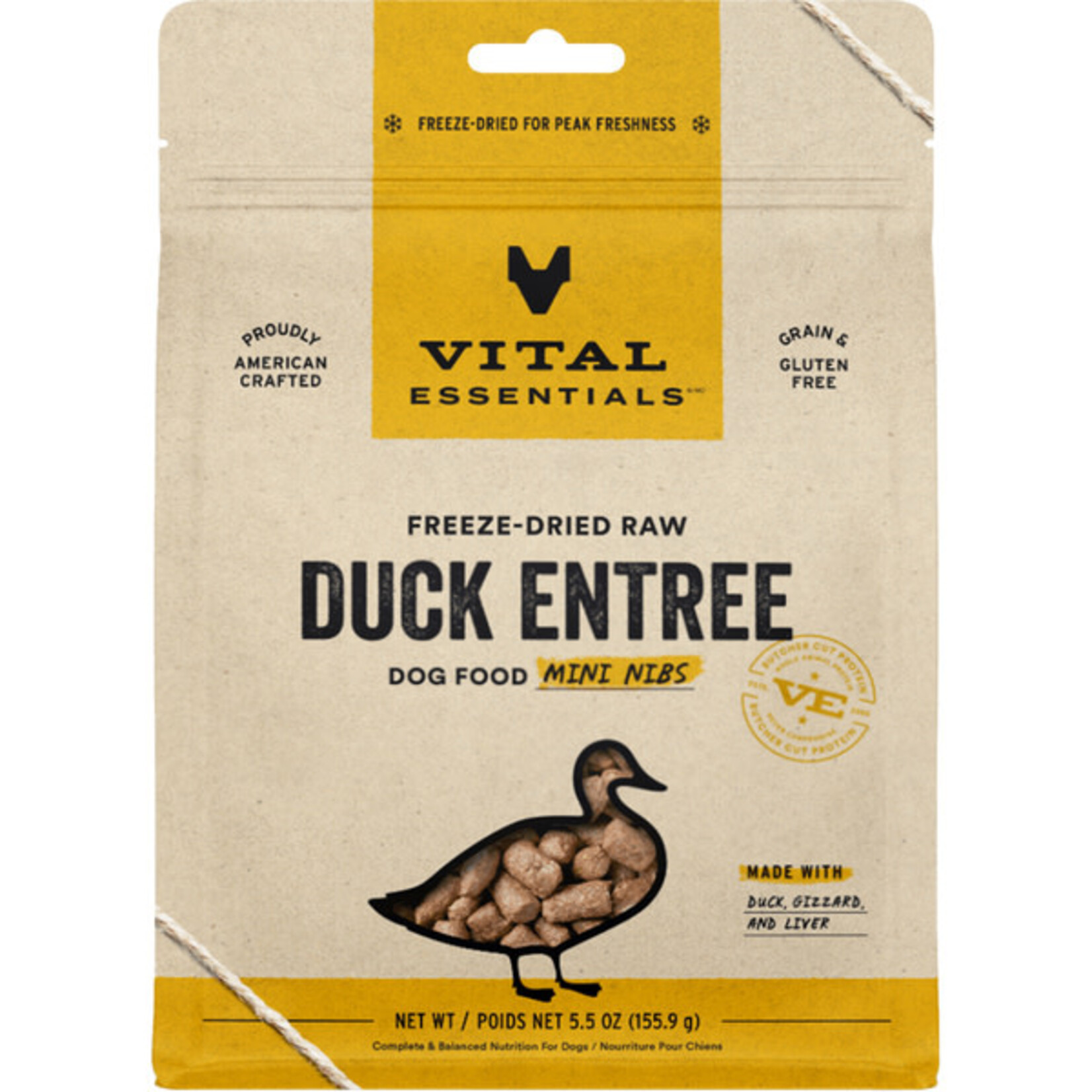 Vital Essential Vital Essentials Freeze Dried Raw Duck Entree Mini Nibs  5.5OZ