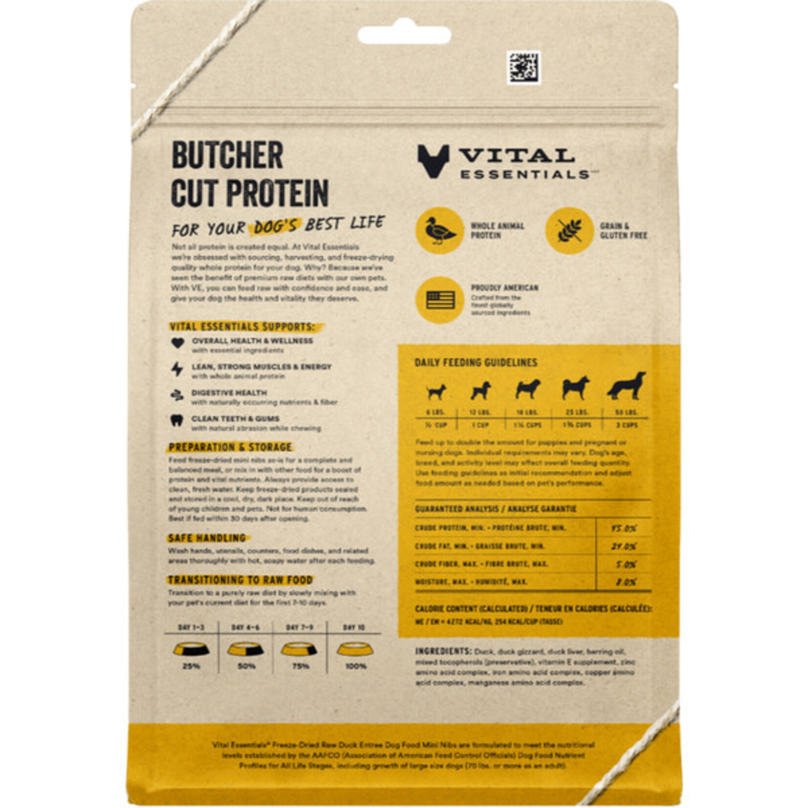 Vital Essential Vital Essentials Freeze Dried Raw Duck Entree Mini Nibs  5.5OZ