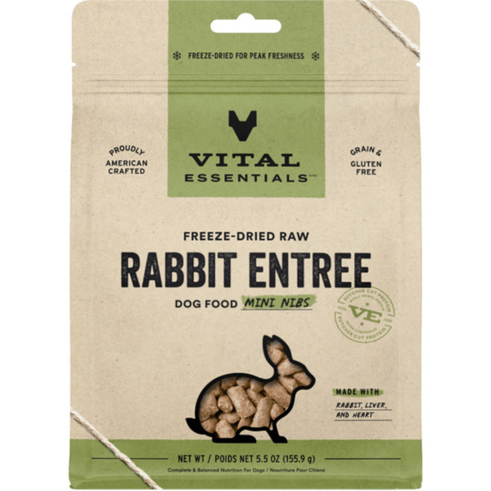 Vital Essential Vital Essentials Freeze Dried Raw Rabbit Entree Mini Nibs  5.5OZ