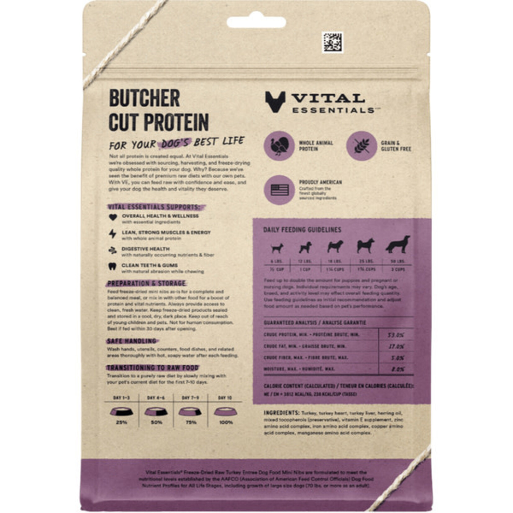 Vital Essential Vital Essentials Freeze Dried Raw Turkey Entree Mini Nibs  5.5OZ