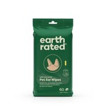 Earth Rated Pet Ear Wipes Wild Oat Scent  5x5 Inches 60pk