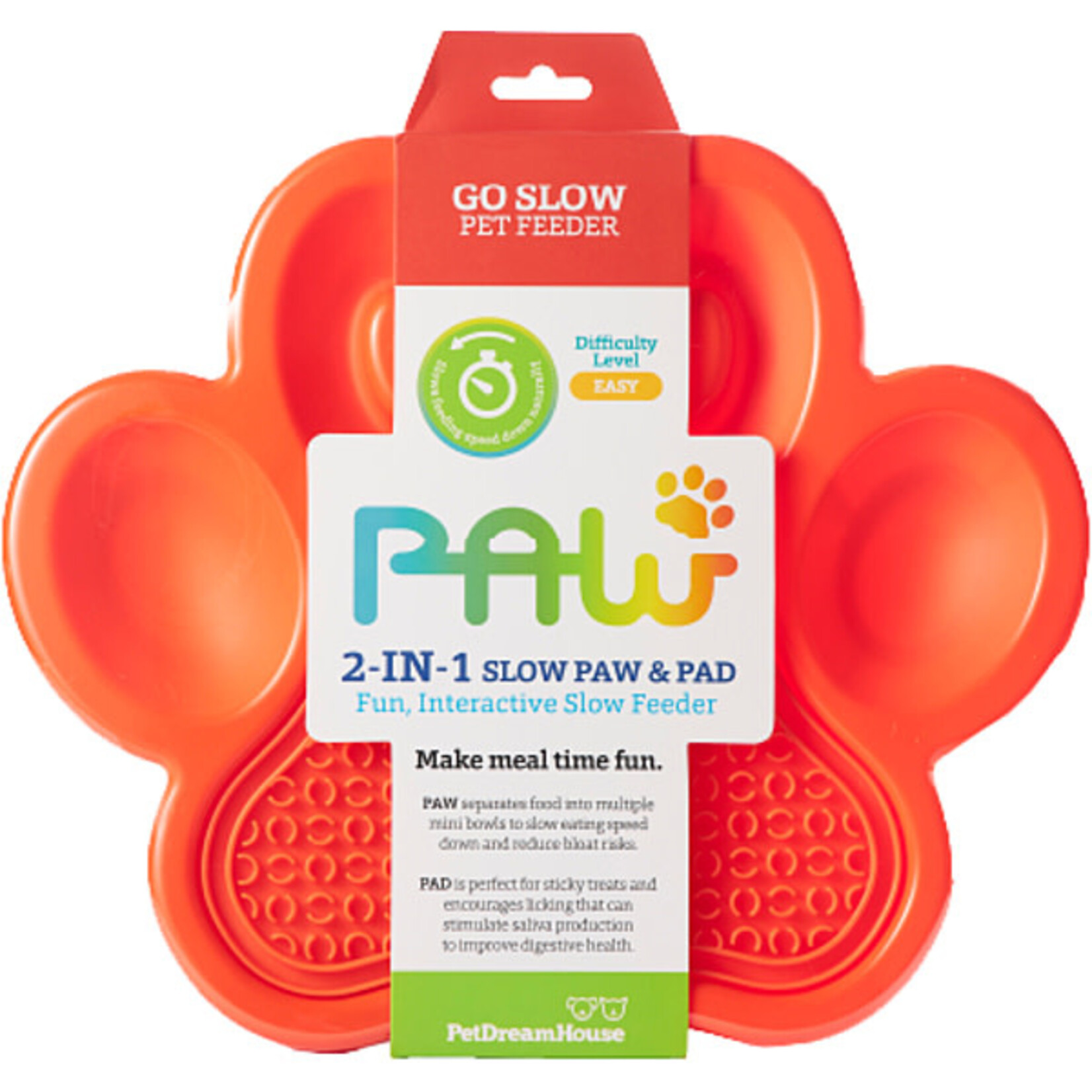 PAW 2-1 slow feeder & lick pad Orange