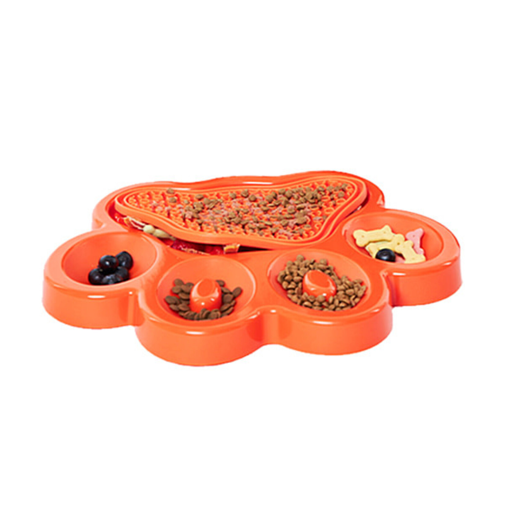 PAW 2-1 slow feeder & lick pad Orange