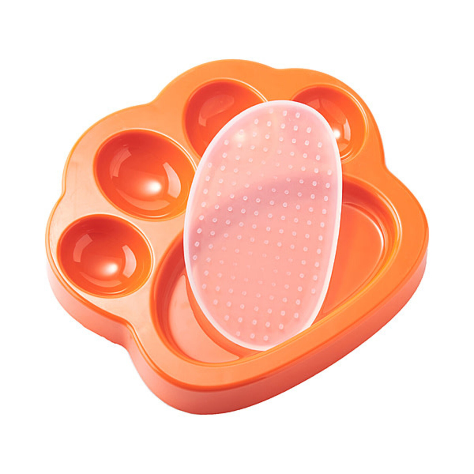 Paw 2-1 Mini Slow Feeder & Lick Pad Orange