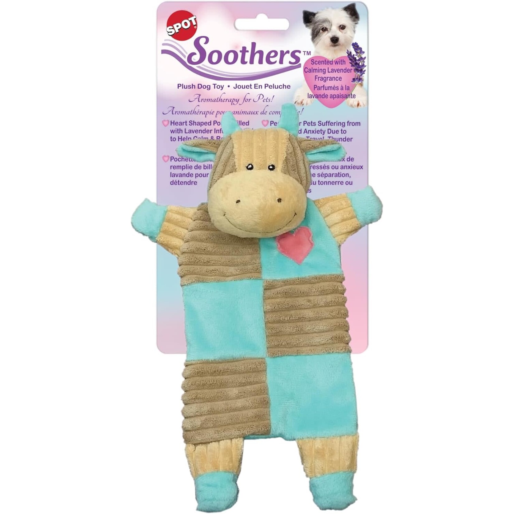 Soothers Calming Crinkle Plush Dog Toy Assorted Color 13in