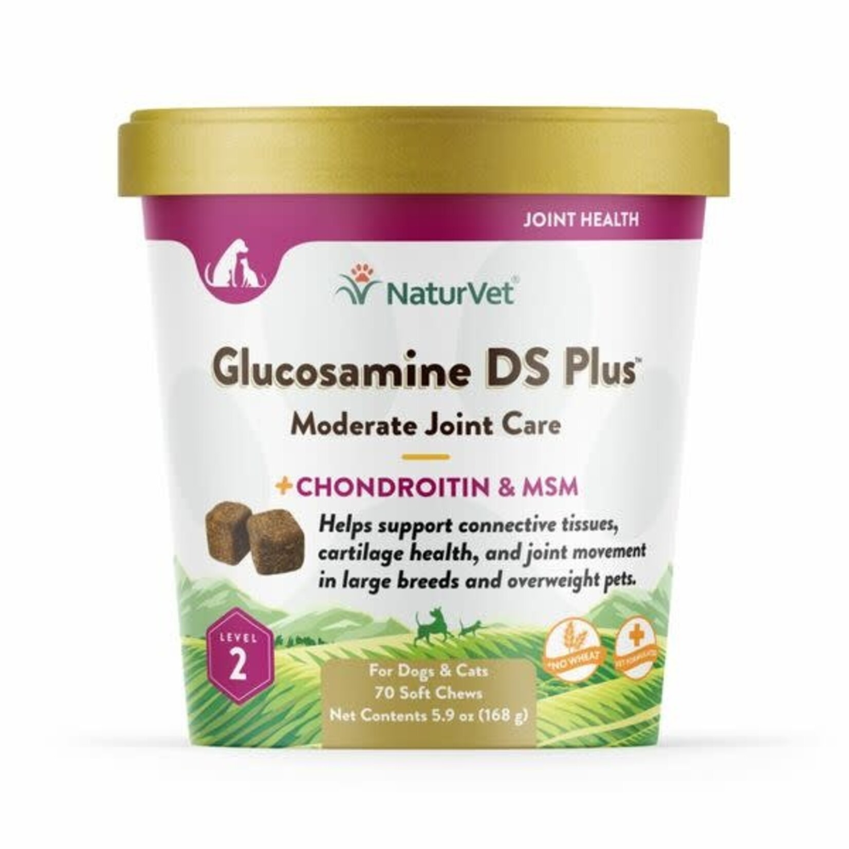 NaturVet Glucosamine DS Plus Moderate Joint Care Soft Chew 70ct