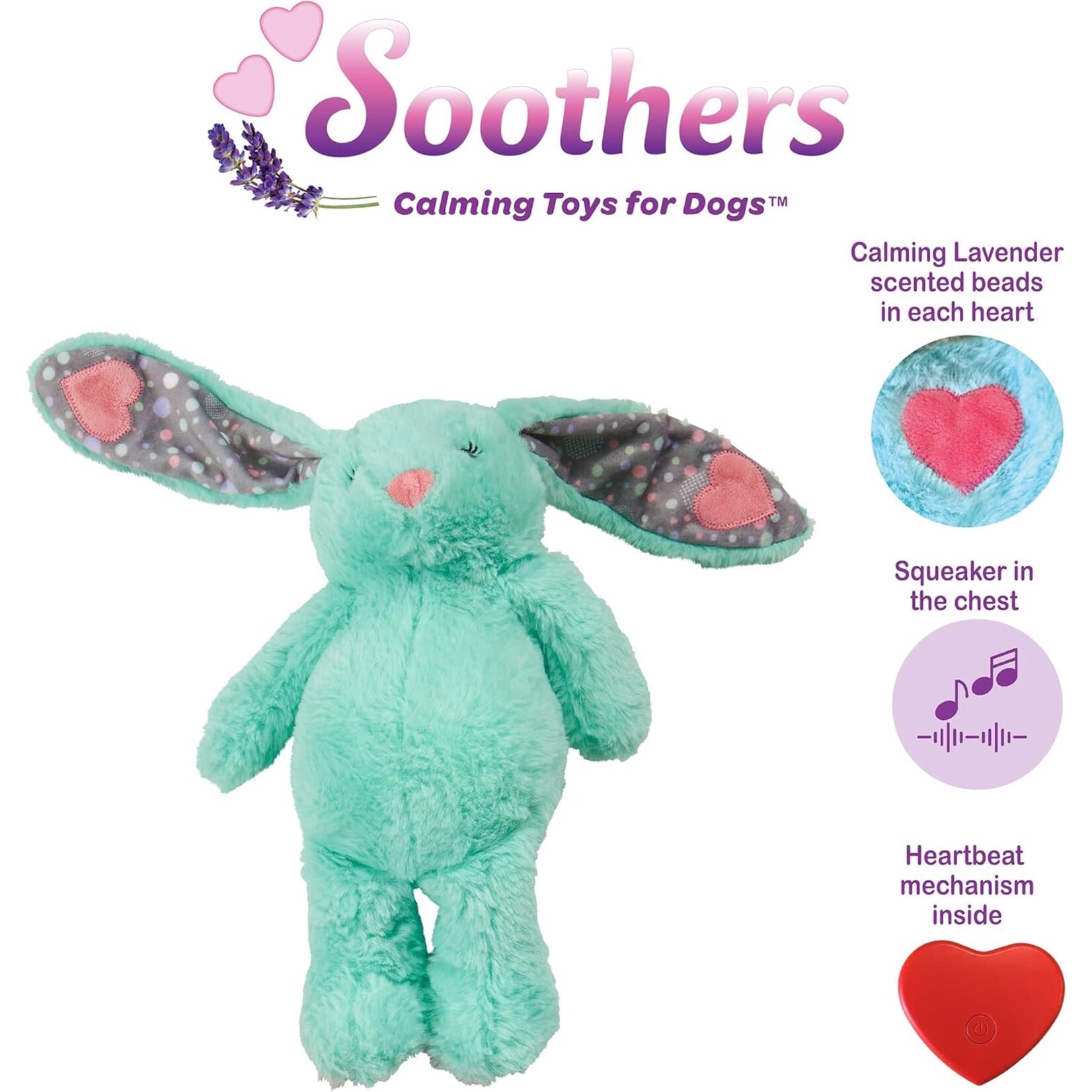 Soothers Calming Heartbeat Bunny Toy 12in (assorted color)
