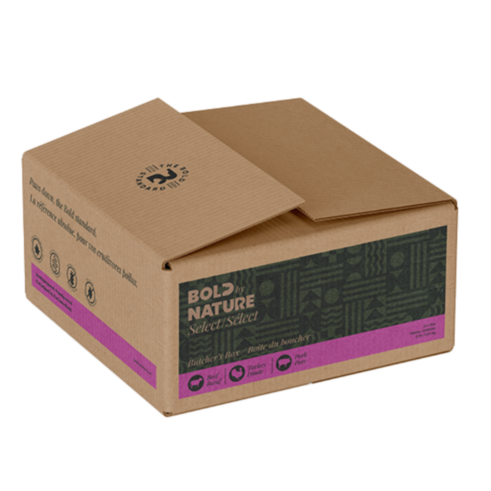 Bold by Nature Bold by Nature Dog Select Non Chicken  Variety box Beef/Turkey/Pork Patties 12lb