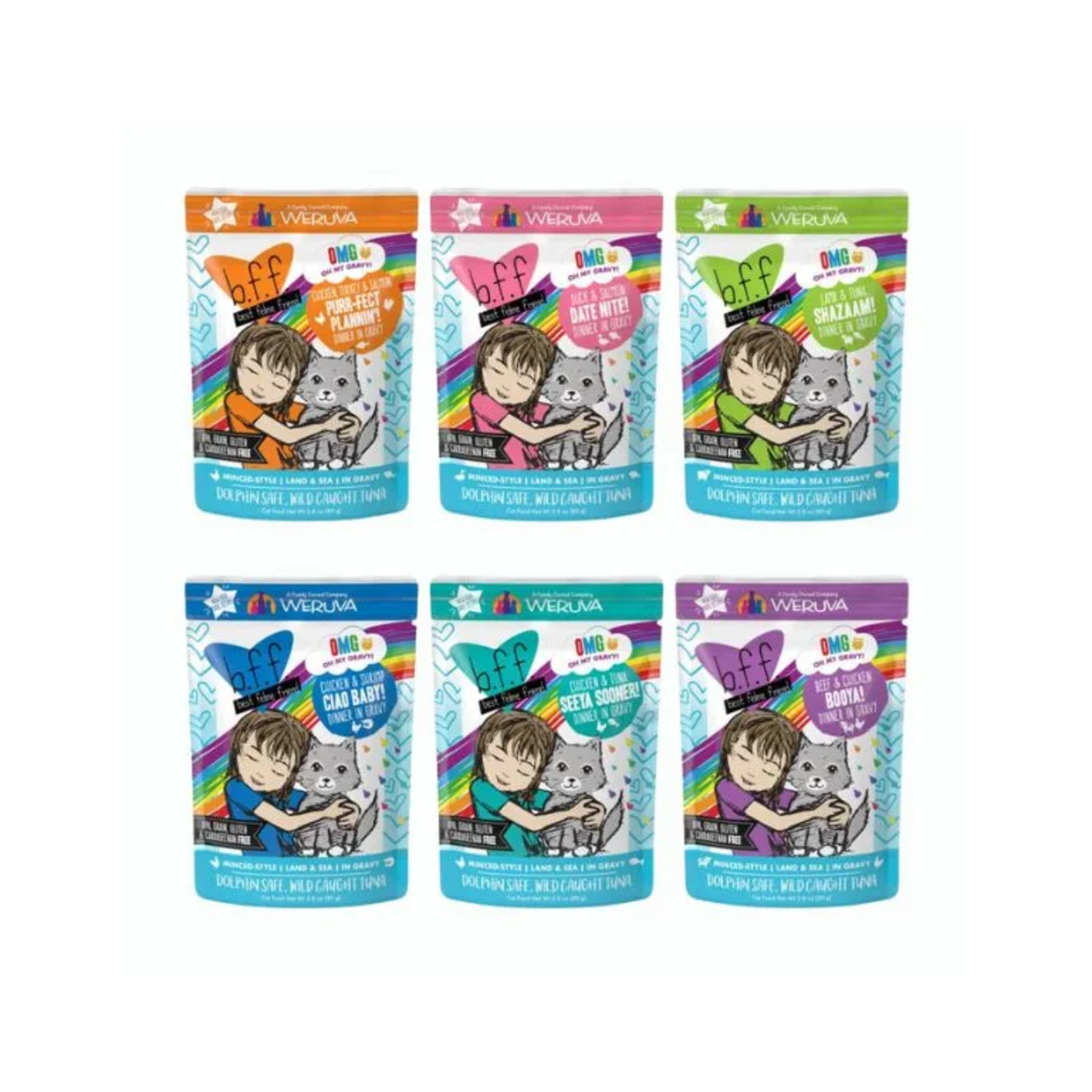 Weruva Weruva OMG Potluck for cats 12 x 2.8 oz pouches Variety pack