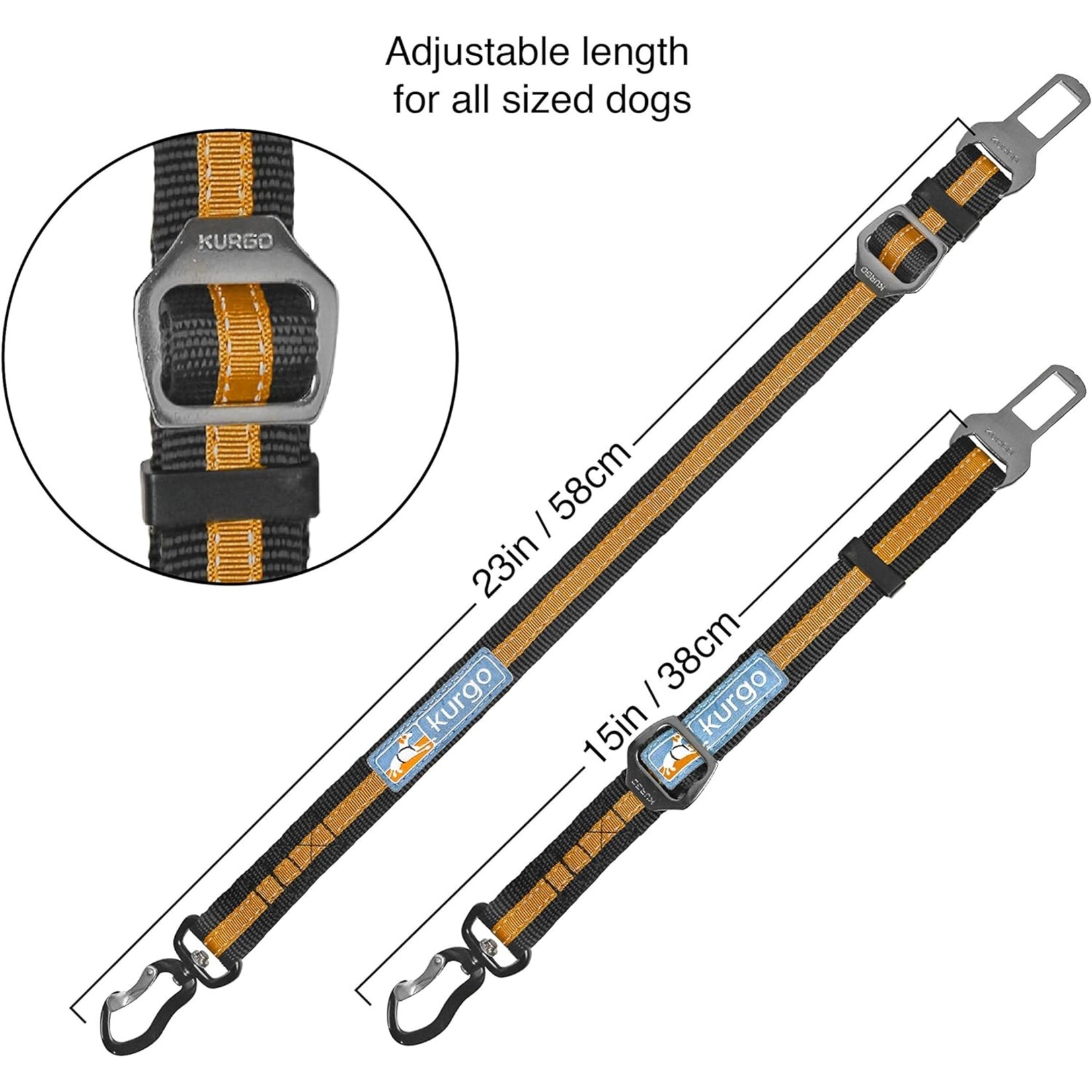 Kurgo dog direct to seatbelt carabiner 15 - 22"