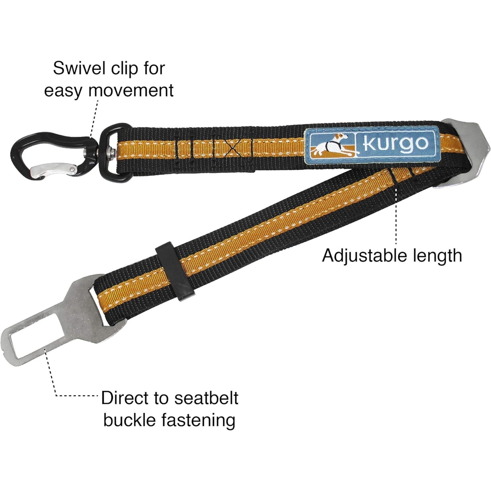 Kurgo dog direct to seatbelt carabiner 15 - 22"