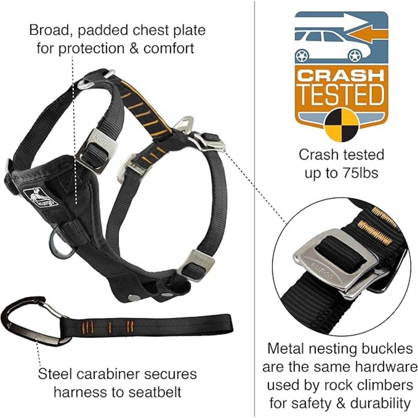Kurgo Enhanced Strength Tru - Fit Harness Violet