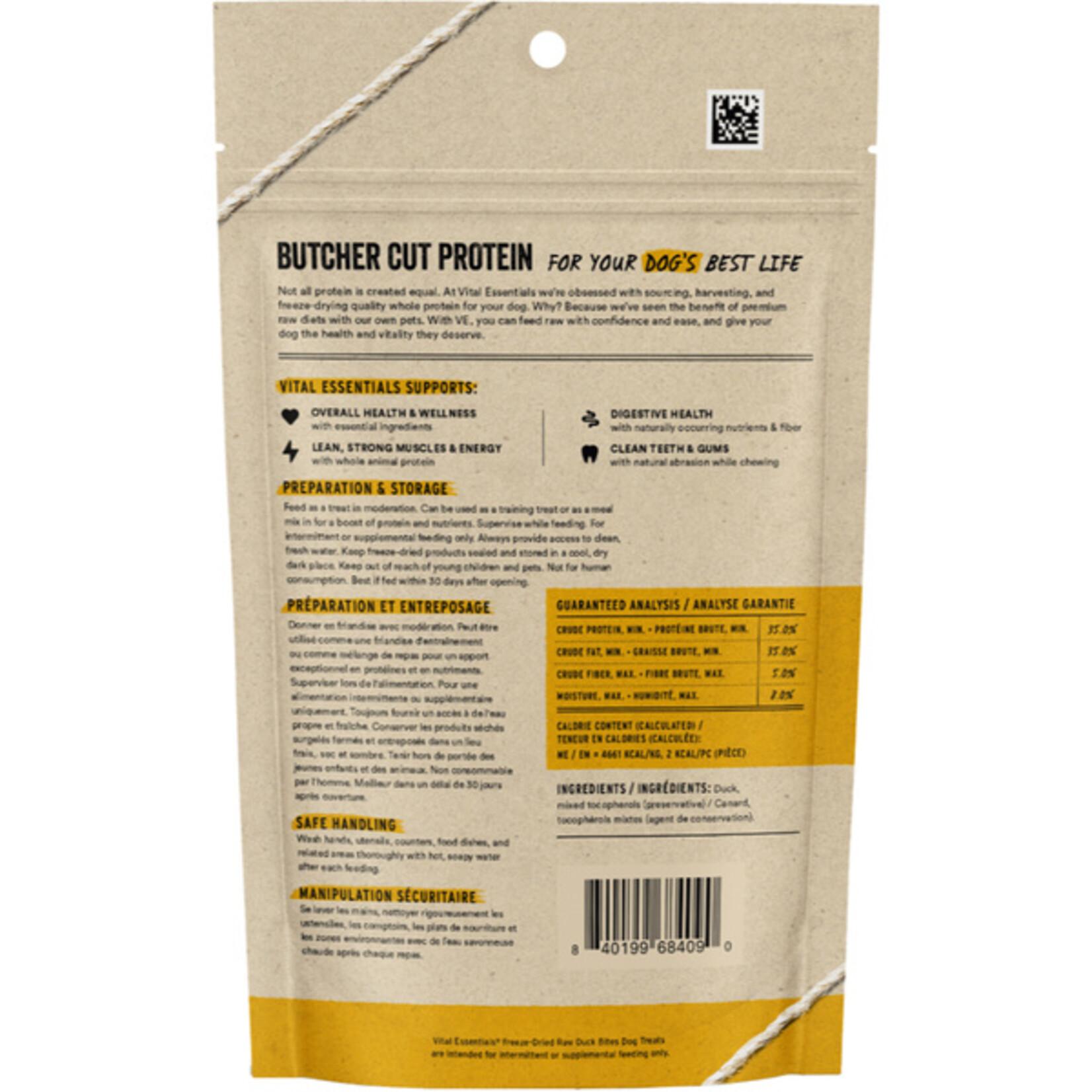 Vital Essential Vital Essentials FD Duck Bites dog treat 2 oz