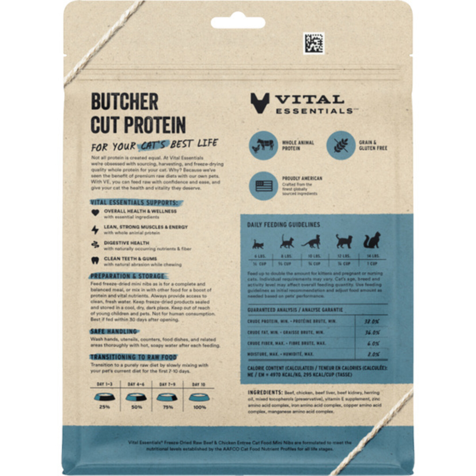 Vital Essential Vital Essentials FD Raw Beef & Chicken Mini Nibs Entree Cat Food 8 oz