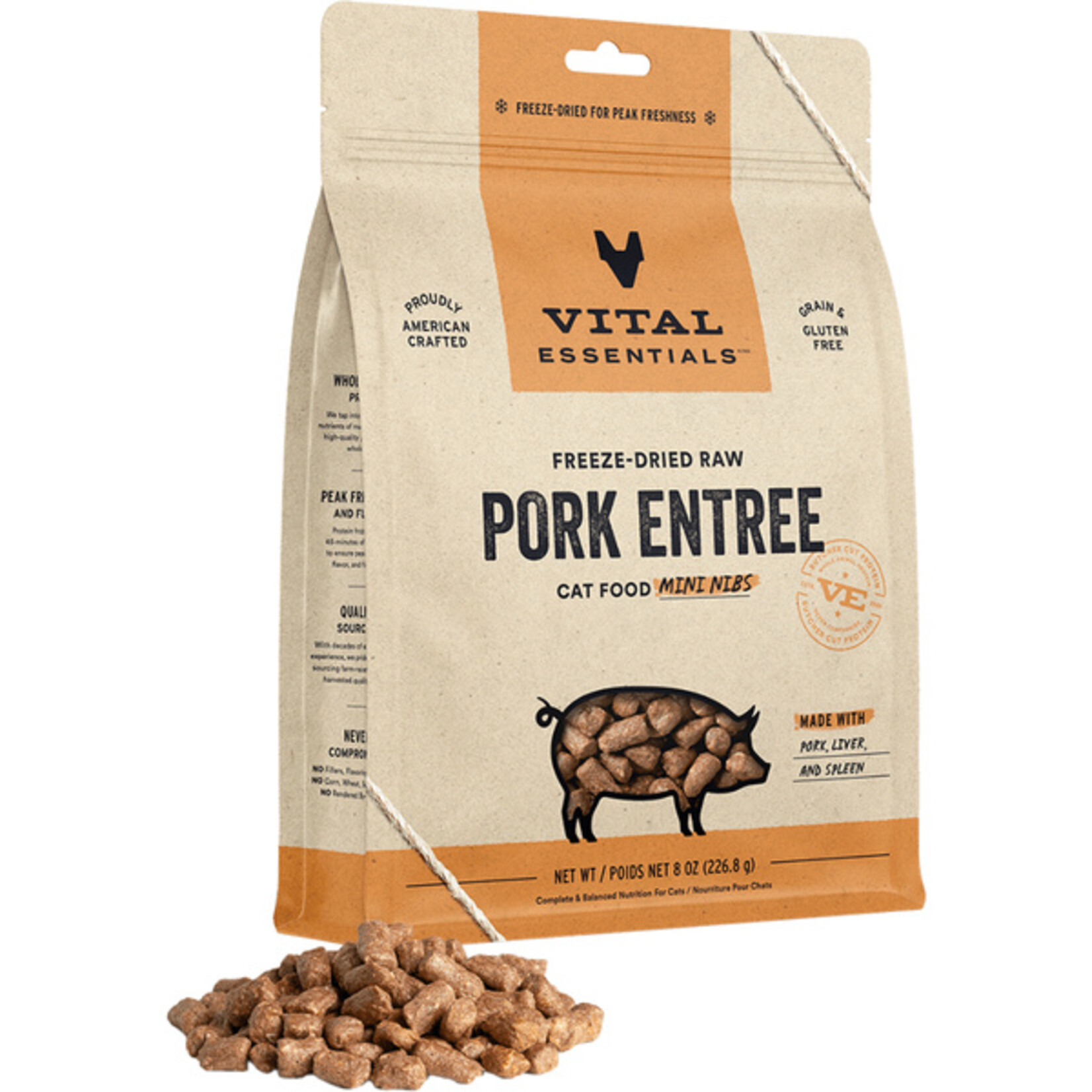 Vital Essential Vital Essentials FD Raw Pork Mini Nibs Entree Cat Food 8 oz
